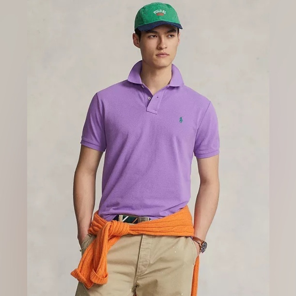 Polo Ralph Lauren Polo Shirt Mens L Purple Classic Fit Short Sleeve Golf Cotton